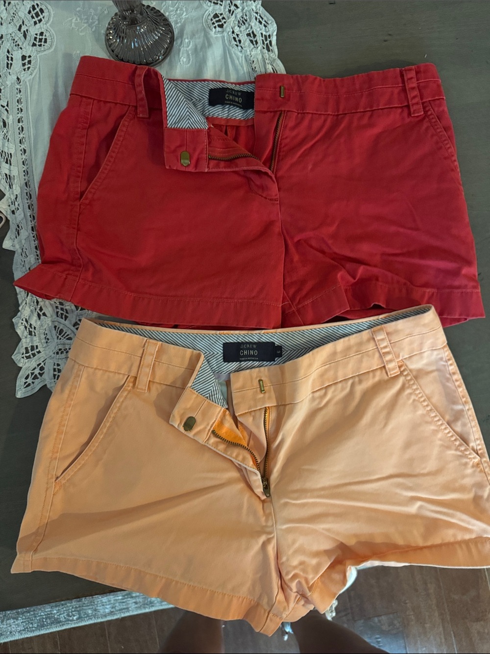J. Crew Chino Women's Red and sherbet orange Shorts Pair